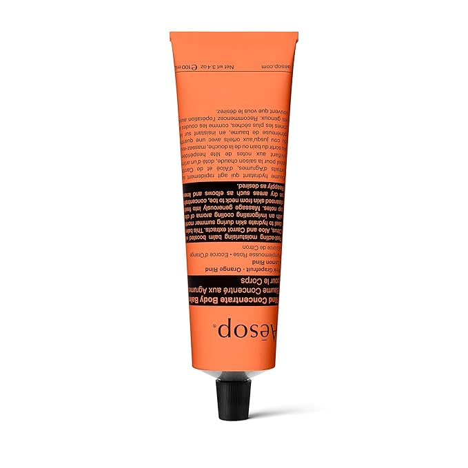 Aesop Rind Concentrate Travel Body Balm | Nourish and Smooth Skin with Shea and Cocoa Butter | Aloe Vera Juice to Soothe and Hydrate | 3.4oz / 100mL-VivaGrace Women