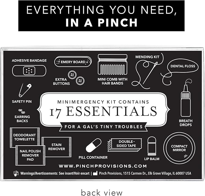 Pinch Provisions Moonstone Glitter Minimergency Kit, includes 17 Travel-Sized Cosmetic Essentials, Convenient for Purses, Emergency Beauty Accessories, Gifts for Holiday’s & Birthday’s-VivaGrace Women