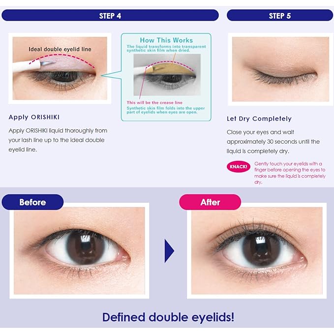 DUP ORISHIKI Eyelid Skin Film, Invisible Eyelid Lifter, Natural Eye Lid Defining Makeup Stick, Double Eyelid Lift for Droopy Eyes, Japanese Instant Natural Eye Makeup, Invisible Film Eyelid Maker-VivaGrace Women