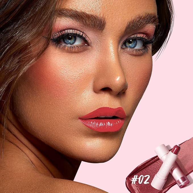 2PCS Tinted Lip Balm Chapstick with Color, Natural Semi - Gloss Finish, Hydrating/Coloring 2 in 1 Moisturizer Lip Stick for Girls & Women #02＋#04-VivaGrace Women