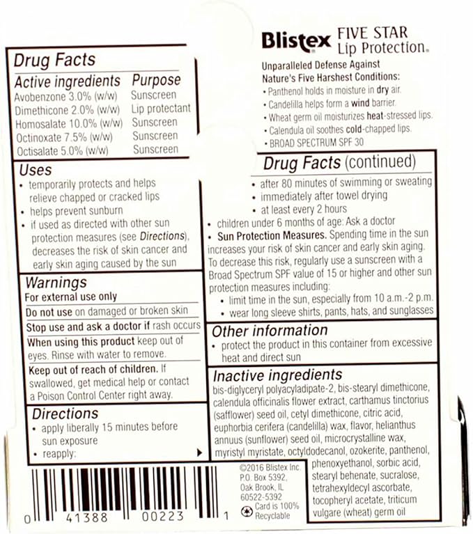 Blistex 5 Star Lip Protct Size .15oz, 3 pack-VivaGrace Women