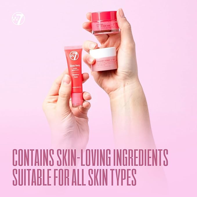 W7 Sweet Dreams Lip Care Trio - 3 Piece Set - Overnight Lip Mask, Lip Balm & Lip Scrub - Strawberry-VivaGrace Women