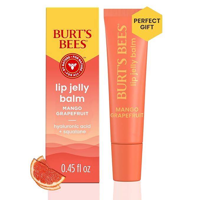 Burt’s Bees Mango Grapefruit Lip Jelly Balm, With Hyaluronic Acid and Squalane Moisturizer To Instantly Hydrate Lips, Lip Gloss With Responsibly Sourced Beeswax, Tint-Free, Lip Treatment, 0.45 oz.-VivaGrace Women