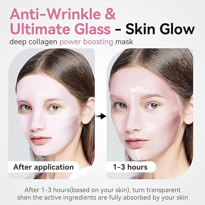 ISTON Bio-Collagen Face Mask,Overnight Revitalizing Hydrating Face Mask for Glowing Skin | Visible Firming, Deep Hydration & Refined Pores | Peptides, NMN & Hyaluronic Acid Masks For All Skin Type-VivaGrace Women
