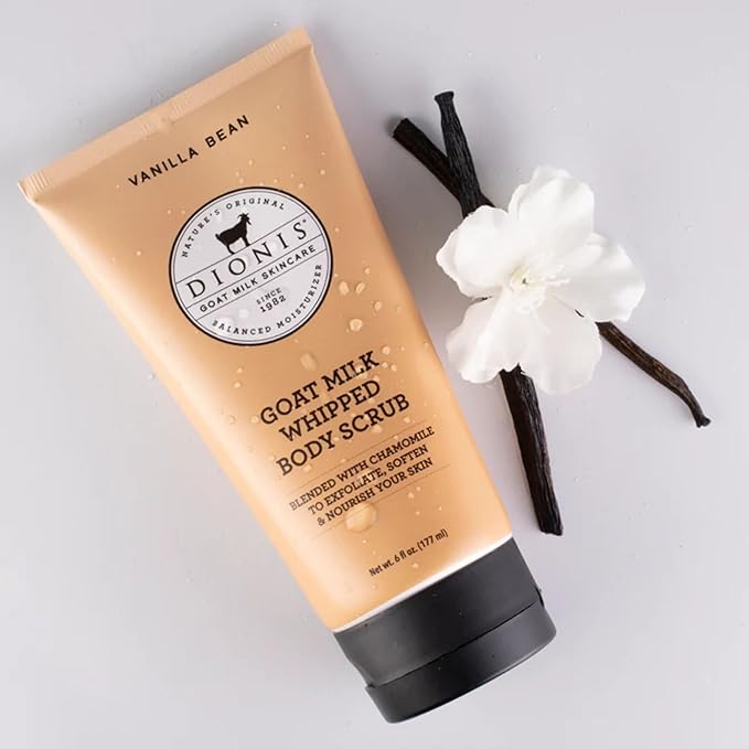 Dionis - Goat Milk Skincare Vanilla Bean Scented Sugar Scrub & Lotion Set (6 oz and 8.5 oz) - Made in the USA - Cruelty-free and Paraben-free-VivaGrace Women