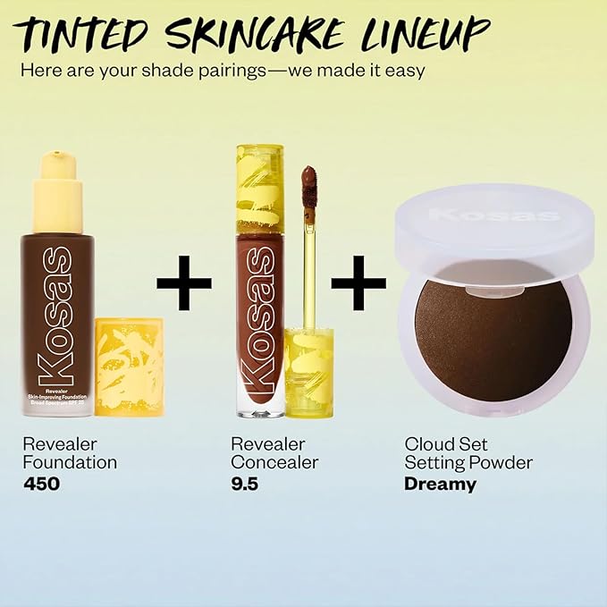 Kosas Revealer Skin-Improving Foundation with SPF 25 Protection - Hydrate, Brighten, Soothe, Plump, Protect Skin - Smoothing Texture, Natural Finish and Clean Formula, Rich Deep Neutral 450-VivaGrace Women