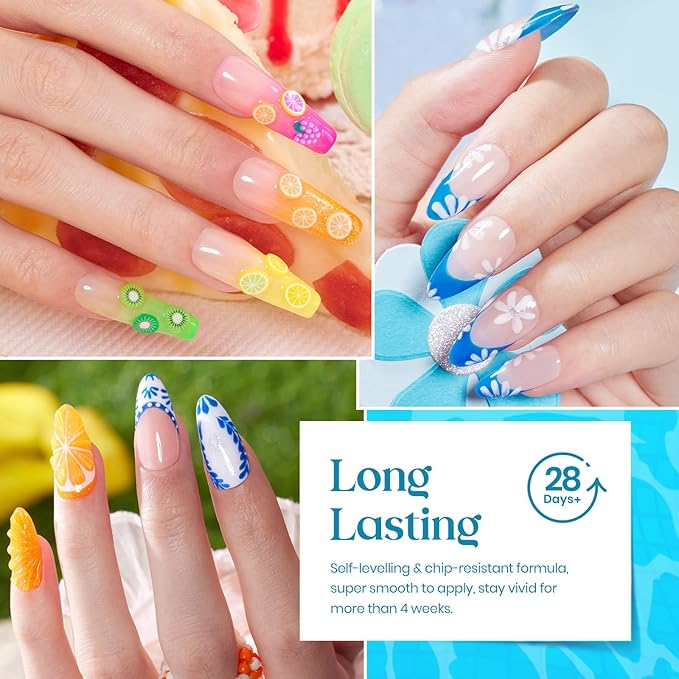 Beetles Summer Gel Nail Polish Set, 20 Colors Pastel Neon Pink Yellow Green Blue White Glitter Gel Nail Polish Kit Base Coat Matte Glossy Top Coat Soak off Uv Gift for Women-VivaGrace Women