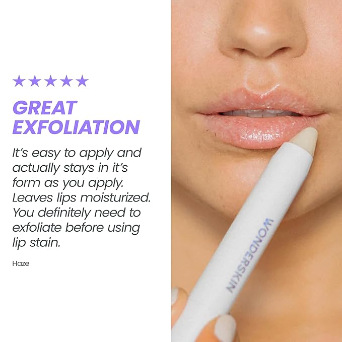 Wonderskin 3-in-1 Lip Scrub Exfoliator & Moisturizer, Lip Exfoliator Scrub, Lip Therapy, Hydrating Lip Balm for Soft, Nourished, Flake-Free Lips with One-Step Prep, 0.10oz-VivaGrace Women