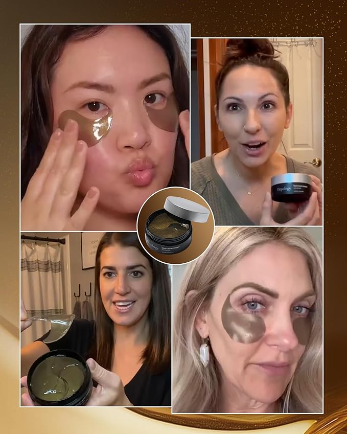 depology Black Caviar Under Eye Patches (30 Pairs), Anti-aging Hydrating Eye Mask for Wrinkles, Fine lines, Skincare with Hyaluronic Acid & Cica, Beauty & Personal Care-VivaGrace Women