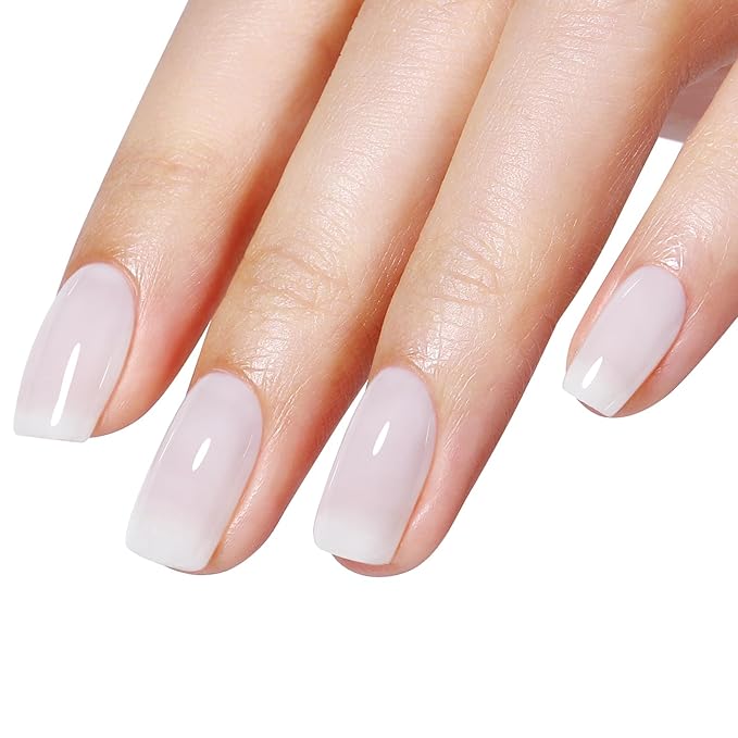 AILLSA 5+2 Nude Gel Polish Set Pink Milky White Jelly Gel Nail Polish with Base and Top Coat Neutral Sheer Colors Translucent Gel Polish for French Manicure Soak Off U V Gel Starter Kit DIY at Home