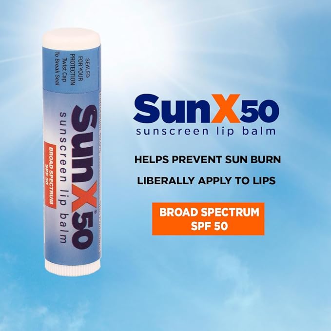 CoreTex Sun X 50 Lip Balm SPF 50 (Bulk Pack of 72) - Lip Sunscreen SPF 50 Water Resistant Up To 80 Minutes and Free Parabens & Oxybenzone - Broad Spectrum (UVA/UVB) Protection-VivaGrace Women