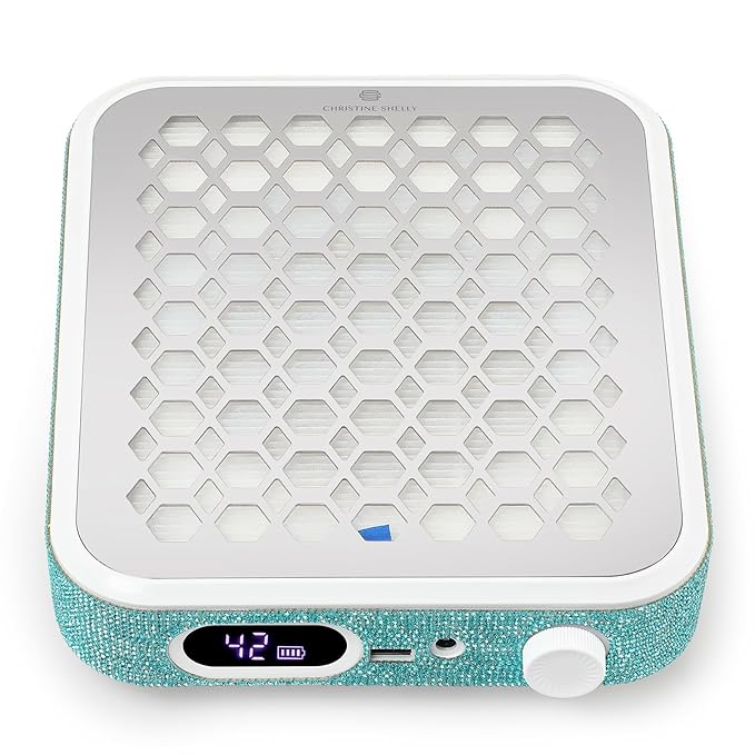 Nail Dust Collector, Rechargeable Dust Collector Nail Tech, Powerful Vacuum Fan Vent Dust Collector Extractor Dust Suction Machine for Acrylic Nails Polishing, Nail Salon&Home, Blue-VivaGrace Women