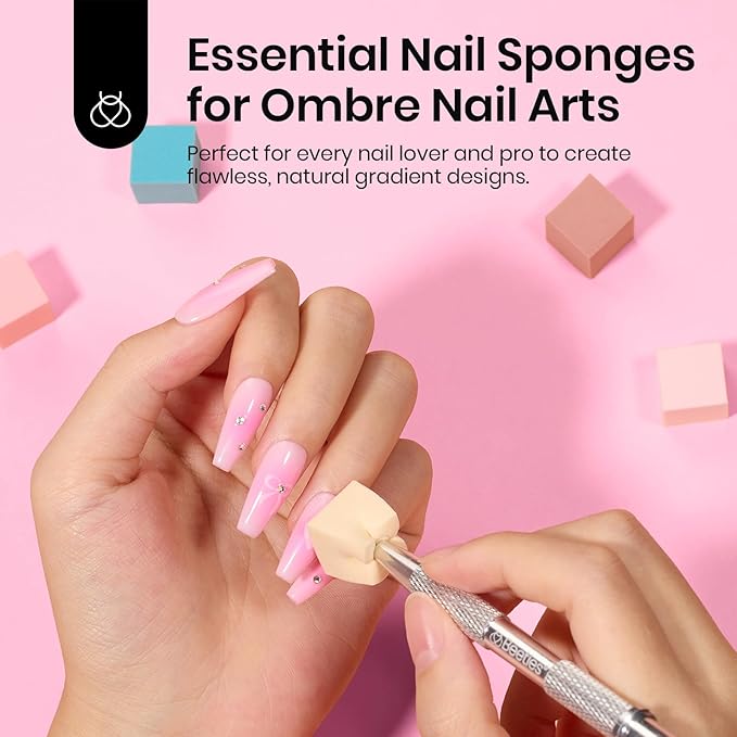 Beetles Gel Polish Soft Nail Sponges for Ombre, 88Pcs Large Size Nail Art Sponges With Grabbing Pen, Ombre Nail Brush to Creat Color Gradient Effect, Manicure Nail Art Tools for Nail Art Design-VivaGrace Women