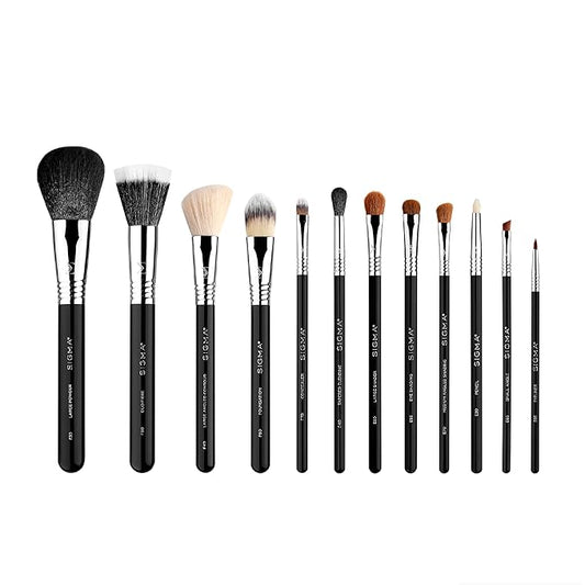 Sigma Beauty Essential Makeup Brushes Set – Professional Grade Makeup Brush Set with Premium Fibers and Sleek, Durable Handles for Face & Eyes, Includes 12 CK001 Black Makeup Brushes-VivaGrace Women