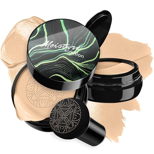 Mushroom Head Air Cushion BB Cream CC Cream Moisturizing Liquid Foundation, Concealer - Lasting Makeup Base for Even Skin Tone (#02 Natural)-VivaGrace Women