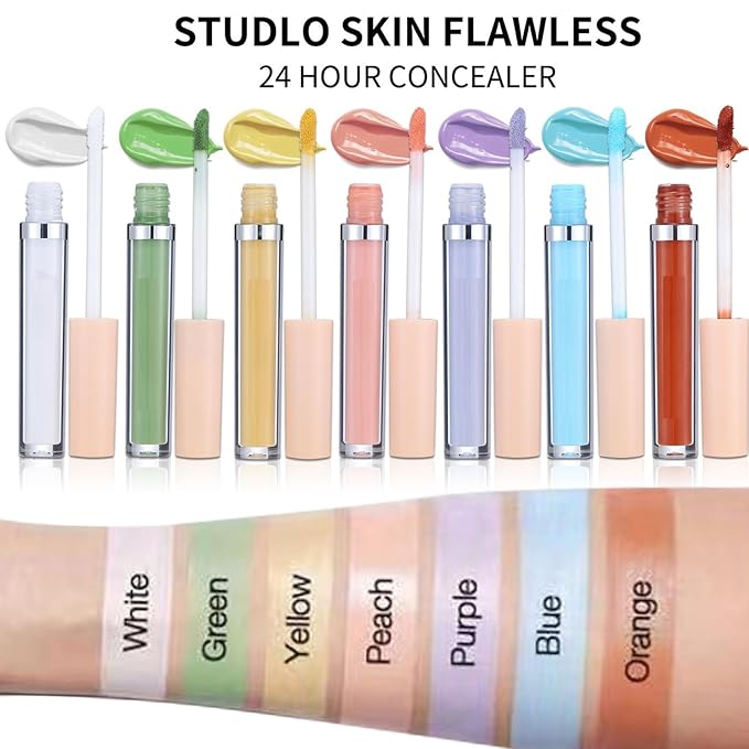 MAEPEOR Liquid Conceal Contour 7 Colors Cream Lightweight Liquid Concealer Contour Makeup for Concealing Blemishes, Brighten Dark Circles (Color 04 Peach)-VivaGrace Women