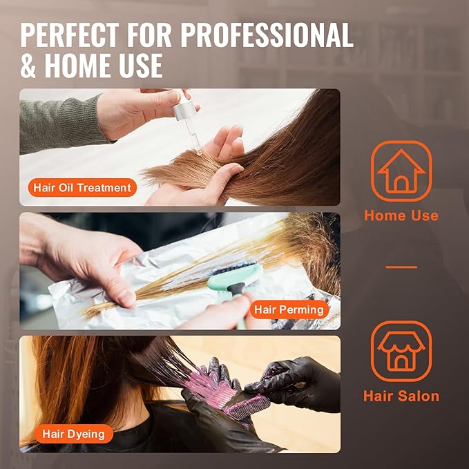 VEVOR Professional Hair Steamer for Deep Conditioning, 11.81-inch Hooded Ionic Hair Steamer with 2 Modes, Height-Adjustable Standing Hair Steamer with Timer, 5 Wheels (2 Lockable) for Salon Home Spa-VivaGrace Women