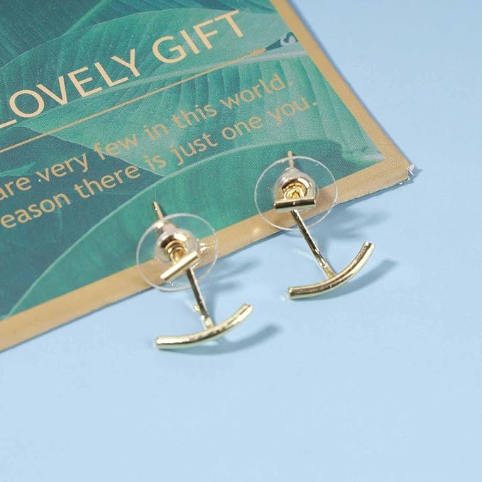 Boho Bar Ear Jacket Earrings Gold Stick Studs Earrings Minimalist Geometric Earrings Bar Ear Crawlers Earrings Jewelry for Women and Girls-VivaGrace Women