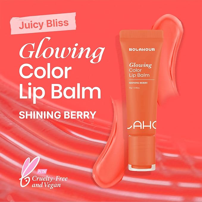 Glowing Color Lip Balm 0.35 Oz| Hydrating Lip Balm Lip Gloss for Girls | Vegan Lip Balm & Lip Plumping Gloss | Lip Glowy Balm & Lip Care for Dry Lips | Moisturizing Lip Balm Shining Berry-VivaGrace Women