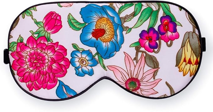 100% Pure Silk Eye Mask Sleep Eye Mask Eye Cover Eyeshade Sleeping Eye Mask Printed Colors (#10)-VivaGrace Women