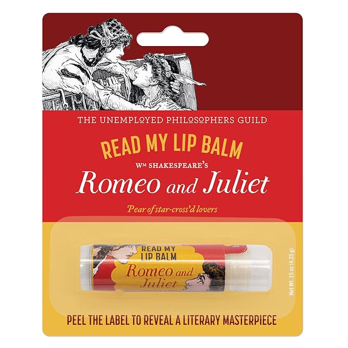 Read My Lips Lip Balm - Full Text of Romeo & Juliet Balcony Scene Under Label, Pear Flavored - Cruelty-Free and Made in the USA from Natural and Imported Ingredients-VivaGrace Women