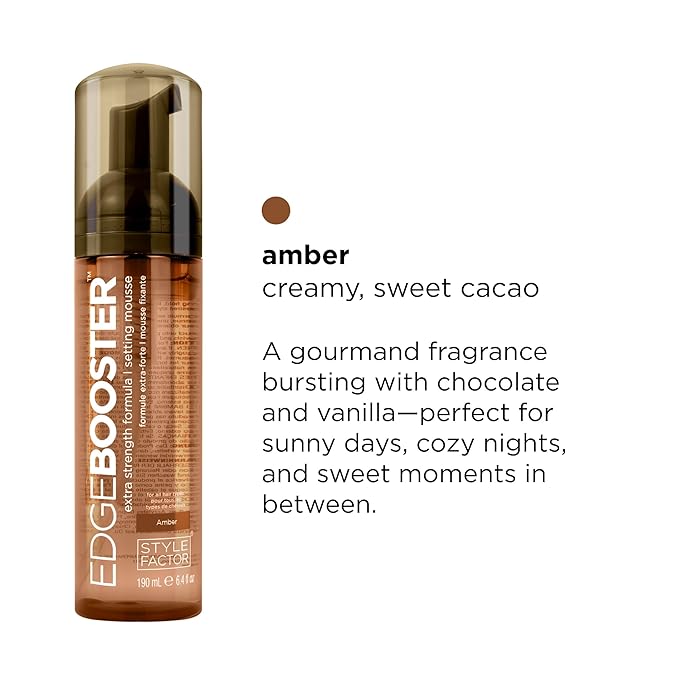 Style Factor EDGE BOOSTER Extra Strength Setting Mousse – Frizz Control, Extra Volume, and Conditioning – 6.4oz Amber Mousse for Curly Hair-VivaGrace Women