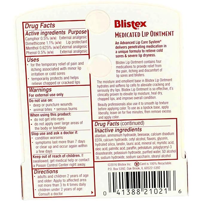 Blistex Lip Oint Bns Size .21z Blistex Lip Ointment .21oz-VivaGrace Women