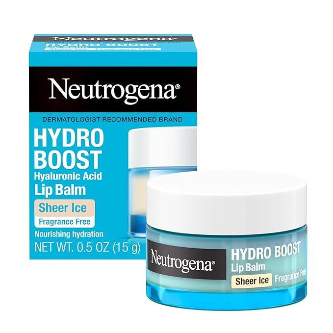 Neutrogena Hydro Boost Hyaluronic Acid, Unscented Lip Balm Leaves Lips Feeling Hydrated, Sheer Ice Nude Lip Balm with a Sweet Sugar Flavor, Fragrance Free, 0.5 oz-VivaGrace Women