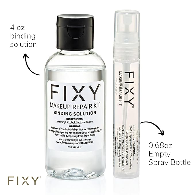 FIXY Makeup Repair Spray - Revive & Restore Pressed Powders, Eyeshadow, Blush, Bronzers & Highlighter | Retains Color | 4oz Vegan Solution, Fragrance-Free, Paraben-Free-VivaGrace Women