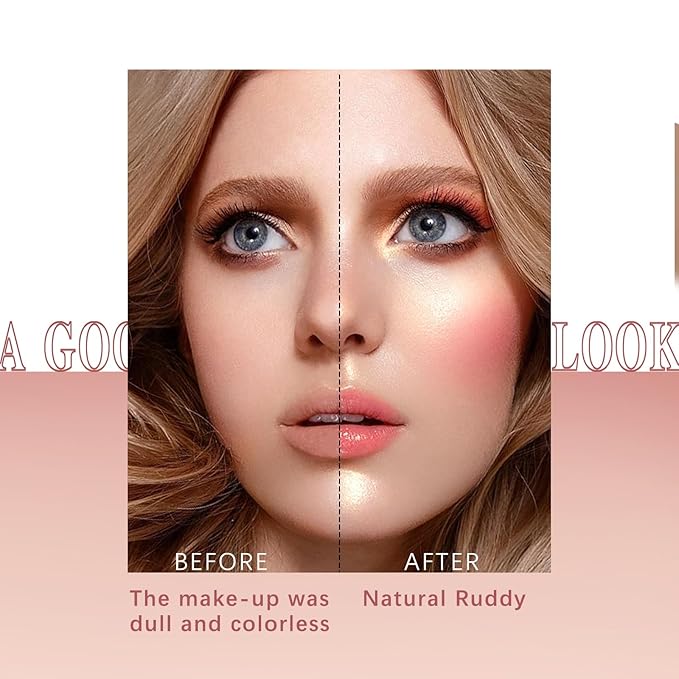 Blush Stick for Cheeks Makeup,Waterproof Cream Blush Face Stick Multi-Use Lip and Cheek Tint,Matte Shimmer Finish Lightweight Easy to Blend Natural Cream Blusher Makeup for All Skin Tones-VivaGrace Women