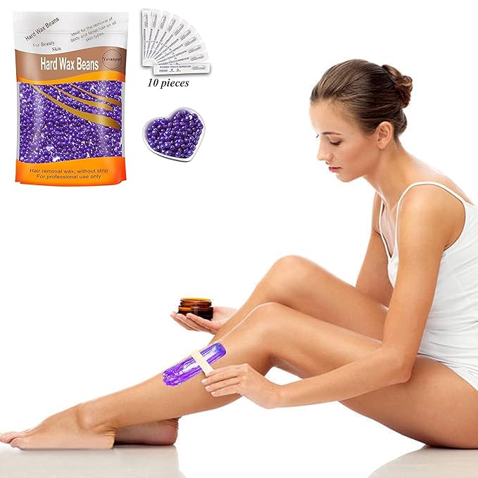 Hard Wax Beads for Hair Removal, Wax Beans for Sensitive Skin, 10 Oz/bag (Lavander), Ideal for Brazilian Waxing, Pearl Wax for Eyebrow, Bikini, Legs At Home-VivaGrace Women