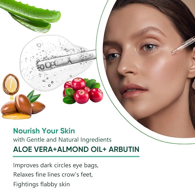 Aloe Vera Eye Serum Dark Circles Under Eye Treatment for Women to Reduce Appearance of Puffy Eyes Eye Bags Fine Lines and Wrinkles for All Skin Types, Beauty Skin Care Gift-VivaGrace Women