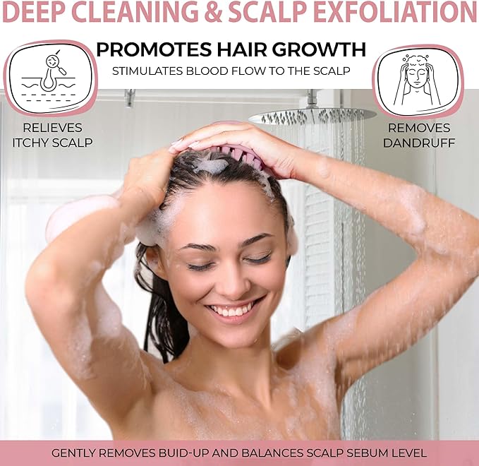 Fiora Naturals Scalp Massager Shampoo Brush - Silicon Scrubber & Exfoliator for Dandruff Removal and Hair Growth, Brush for Wet & Dry Hair, for Men, Women, Kids - BPA Free-VivaGrace Women