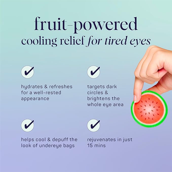SpaLife Watermelon Cooling Eye Pads, 48 Hydrating Under Eye Patches for Puffiness, Dark Circles, and Tired Eyes, Infused with Hyaluronic Acid, Glycerin, and Vitamin C, Fruity Scent-VivaGrace Women