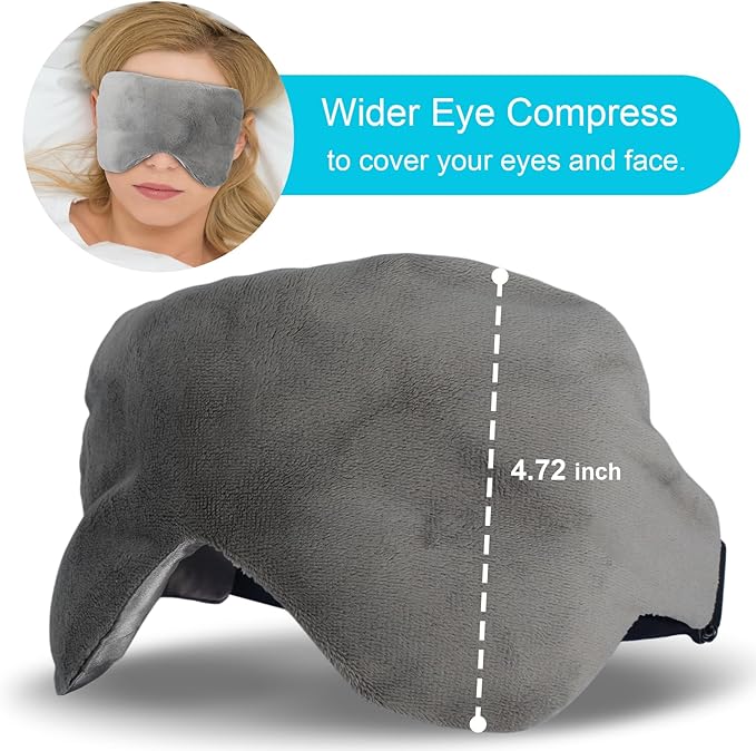 Atsuwell Cooling Eye Mask, Reusable Cold Sleep Eye Compress and Moist Heat for Eye Relaxing, Multipurpose Eye Bag for Dry Eyes with Microwavable Flaxseed Pad, Cold Gel Pad and Silky Cotton Insert-VivaGrace Women