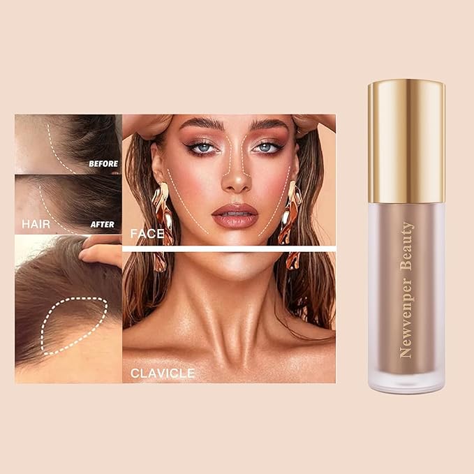 Face Blush+ Face Highlighter+ Face Contour with Brush Liquid Blush, Liquid Highlighter, Liquid Contour Long Lasting & Smooth Creamy Formula Lightweight Blush, Illuminator, Contour-VivaGrace Women