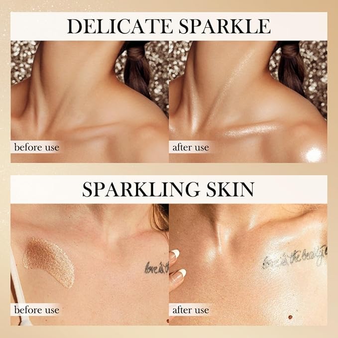 MAEPEOR Shimmer Body Luminizer 5 Colors Moisturizing Glow Illuminator Smooth and Non-sticky Summer Body Highlighter For Face & Body (80ML, 05 Rose Gold)-VivaGrace Women
