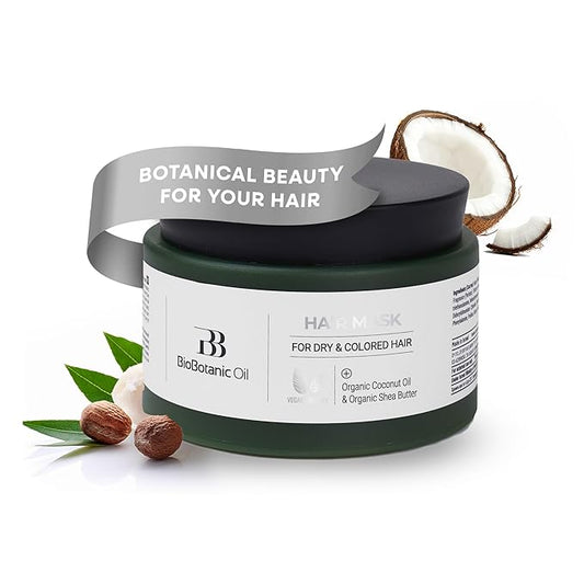 Bio Botanic Oil Range – Moisturizing Hair Mask for Colored, Dry & Damaged Hair with Organic Coconut Oil & Shea Butter, SLS-Free Deep Conditioning Treatment, Restores Shine & Protects Color-VivaGrace Women