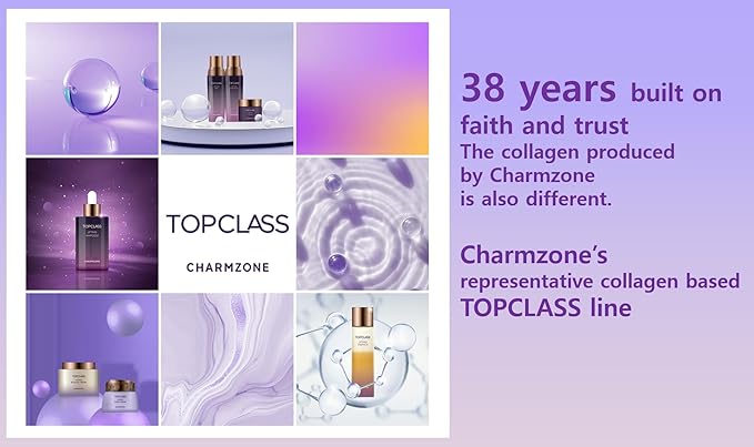 CHARMZONE TOPCLASS Lifting Signature Skincare Set of 4 Includes Toner Emulsion Cream and Control Cream (11.16 oz) , Triple Collagen Firm Skin Valentine Gift for Women-VivaGrace Women