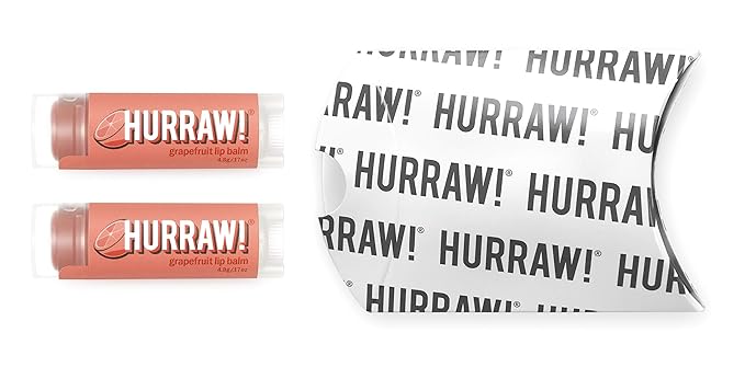 Hurraw! Grapefruit Lip Balm, 2 Pack: Organic, Certified Vegan, Cruelty and Gluten Free. Non-GMO, 100% Natural Ingredients. Bee, Shea, Soy and Palm Free. Made in USA-VivaGrace Women