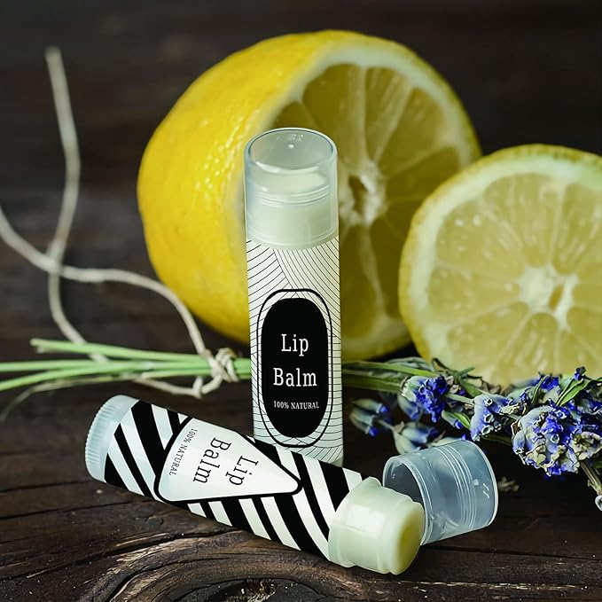 CRASPIRE Lip Balm Labels 80pcs Homemade Lip Balm Labels 2” Clear Lip Balm Labels for Tubes Printable Waterproof Lip Balm Stickers Labels for Lip Balm Handcream Candle Container（Geometry）-VivaGrace Women