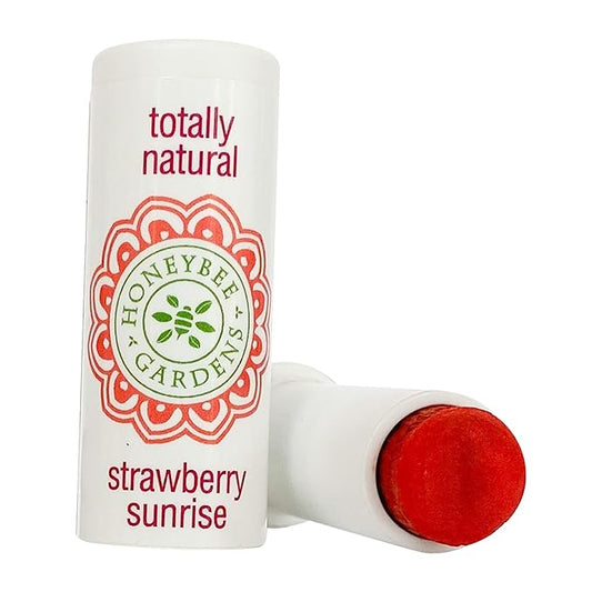 Honeybee Gardens Totally Natural Strawberry Sunrise Tinted Lip Balm, Nourishing Moisture With A Kiss Of Color, Vegan, Gluten-Free-VivaGrace Women