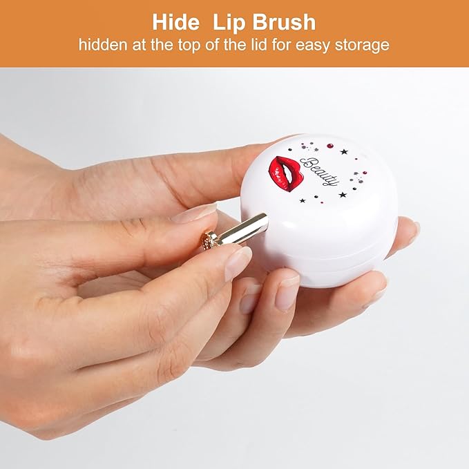 2 Pack Lip Balm Containers,Plastic Portable Empty Lip Balm Container with Mirror and Silicone Lip,Empty Lipstick Dispenser Box for Travel,Home-VivaGrace Women