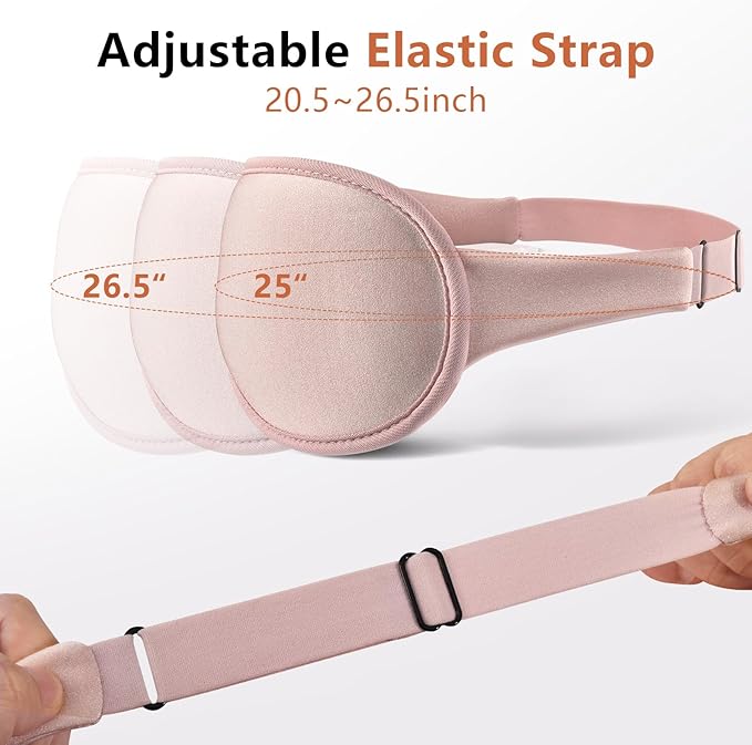 Sleep Mask for Side Sleeper Women Men, Eye Mask for Sleeping Light Blocking, 3D Contoured Cup Sleeping Mask, Soft Breathable Sleep Eye Mask with Adjustable Elastic Strap for Travel Pink-VivaGrace Women