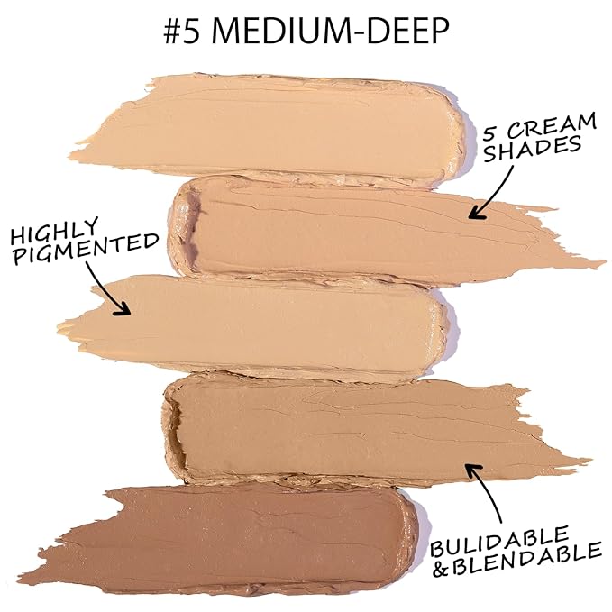 5 In 1 Multi-Use Correcting Concealer Palette,Waterproof Long Lasting Contour Palette,Professional Creamy Concealer Kit for Women,Easy to Create Full Coverage and Natural Finish.#5-VivaGrace Women