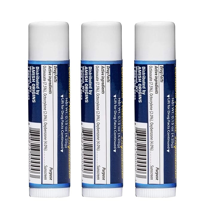 Amish Origins Lip Doc SPF 15 Medicated Lip Balm (2 PACK)- All-Natural Deep Moisturizing Lip Balm, Potent Formula for Chapped and Cracked Lips, All Natural Essential Oils-VivaGrace Women