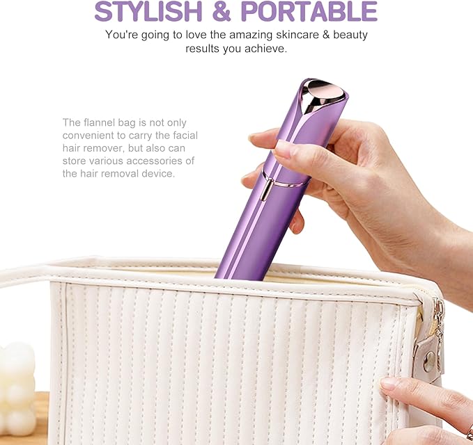 Women Facial Hair Removal Device Battery Operated with 2 Replacement Heads, Painless Womens Face Shaver for Chin Upper Lips Peach Fuzz-VivaGrace Women