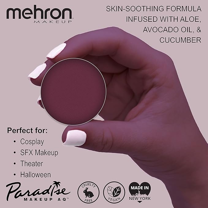 Mehron Makeup Paradise Makeup AQ Refill Size | Stage & Screen, Face & Body Painting, Beauty, Cosplay, Halloween | Water Activated Face Paint, Body Paint, Cosplay Makeup .25 oz (7 ml) (WILD ORCHID)-VivaGrace Women