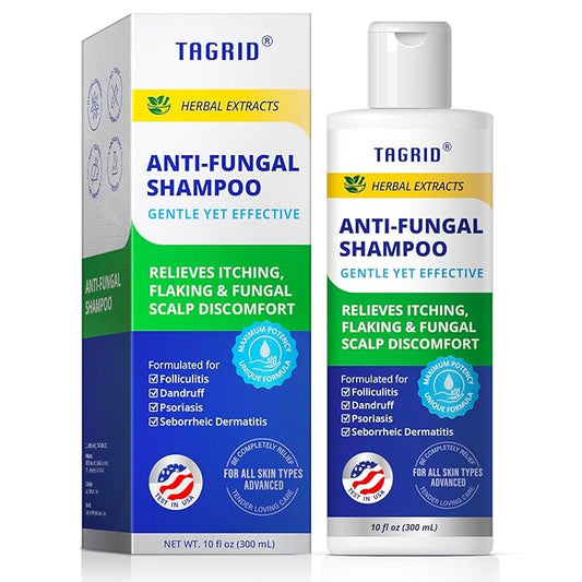 TAGRID Anti-Fungal Shampoo 300mL – Scalp Treatment for Psoriasis, Seborrheic Dermatitis, Folliculitis, Dandruff & Itchy Flaky Scalp – Soothing Plant-Based Formula for Men & Women-VivaGrace Women