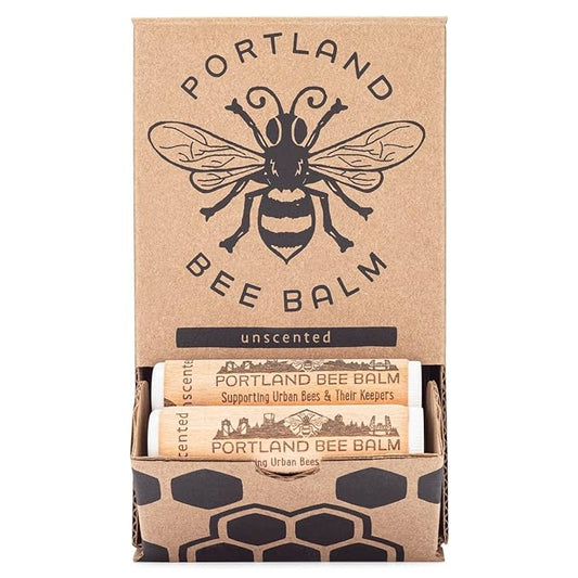 Portland Bee Balm All Natural Handmade Beeswax Based Lip Balm, Unscented 24 Count-VivaGrace Women